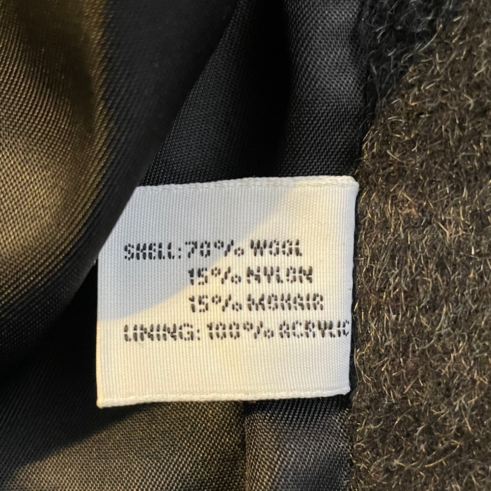 Vtg FORECASTER OF BOSTON Women's L/XL Wool Mohair Coat Dark Gray Union USA - Picture 13 of 13